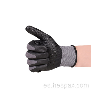 Guantes de construcción de nitrilo de microfoam de calibre 15 Hespax EN388